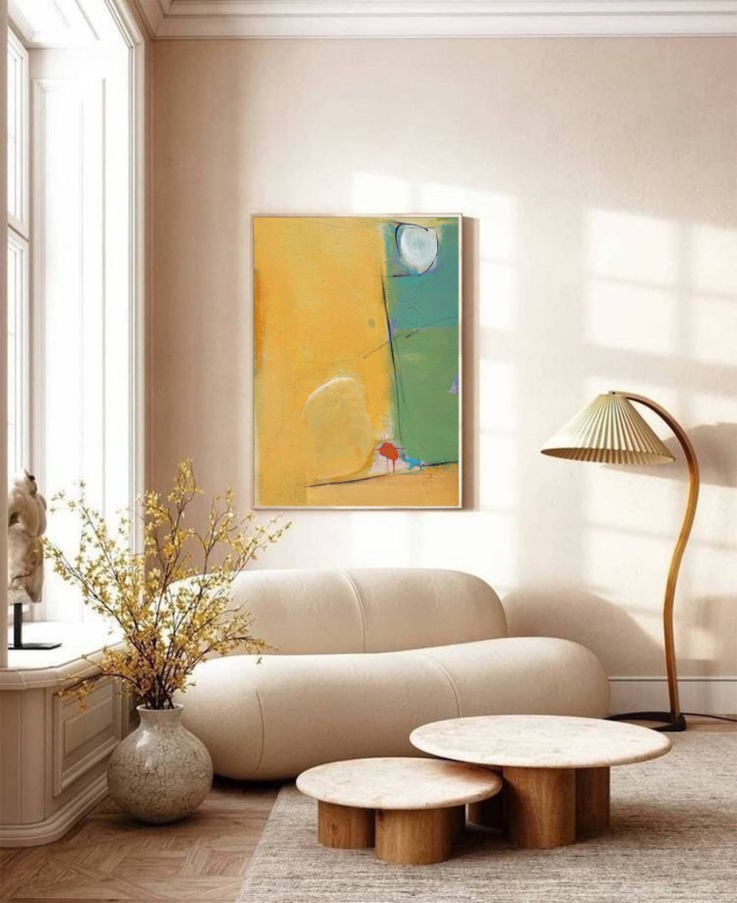 Abstract Minimalist Oil Painting for Modern Home Decor