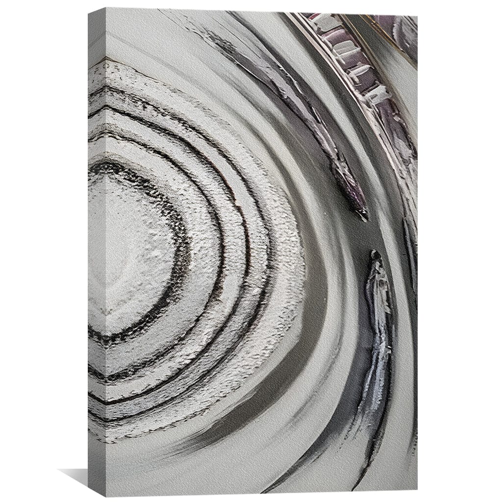 Abstract Silver and Black Oil Painting for Modern Home Decor