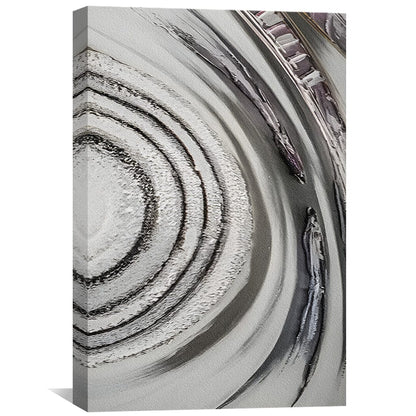 Abstract Silver and Black Oil Painting for Modern Home Decor