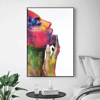 Vibrant Abstract Beauty: Colorful Oil Painting Triptych for Modern Decor