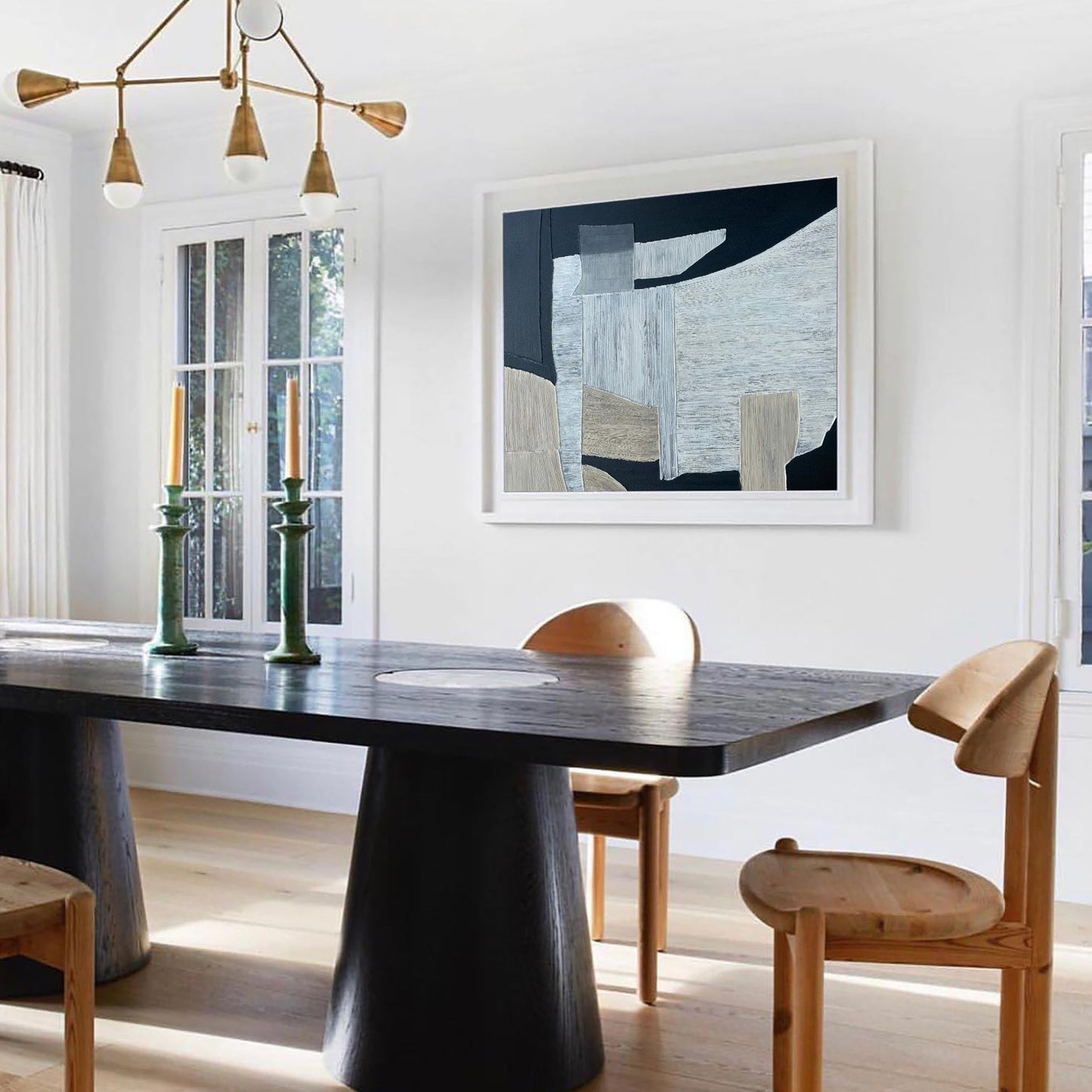 Contemporary Black and Grey Abstract Oil Painting for Modern Home Decor