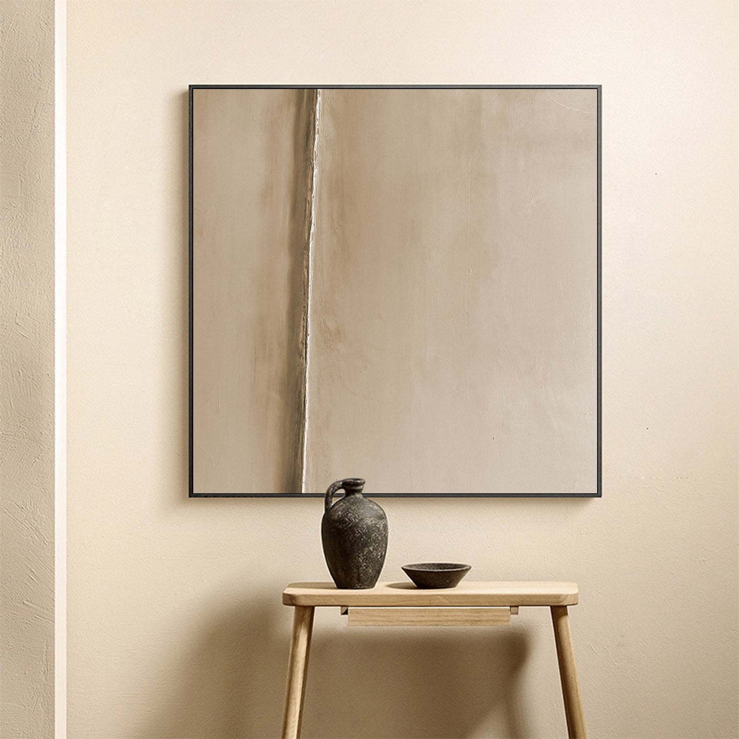 Serene Minimalist Abstract Oil Painting for Modern Home Decor