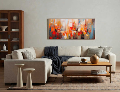 Vibrant Abstract Oil Painting for Modern Home Decor and Art Enthusiasts