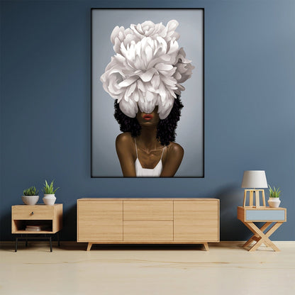 Stunning Floral Elegance: Elegant Woman Oil Painting for Modern Home Decor