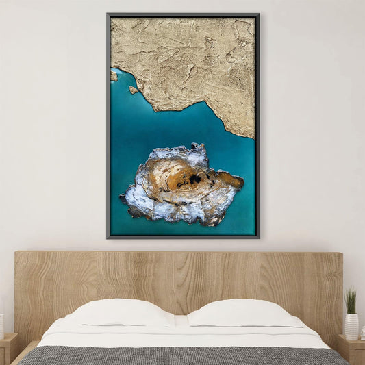 Serene Oceanic Terrain Oil Painting for Elegant Home Decor