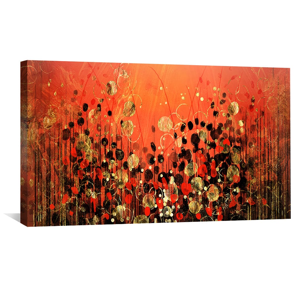 Vibrant Ember Abstract Floral Oil Painting for Modern Home Décor