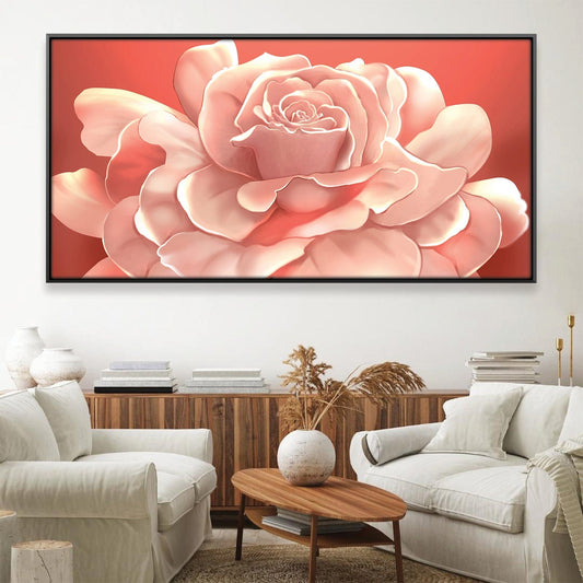 Elegant Pink Floral Oil Painting for Bright and Lively Home Decor