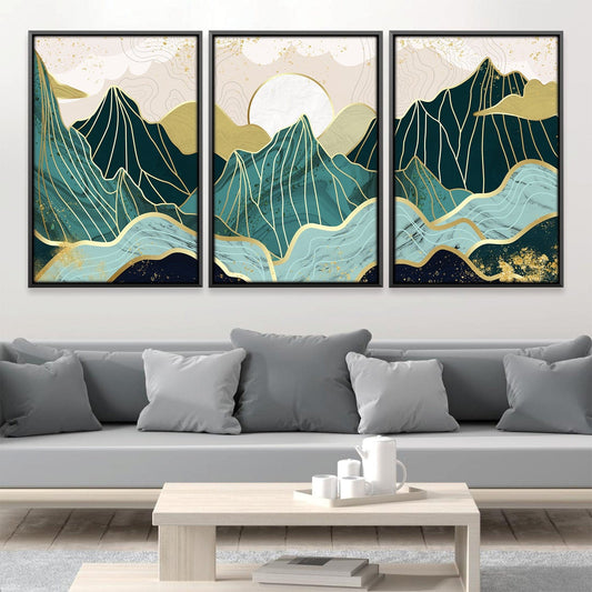 Stunning Emerald Mountain Landscape Canvas Art for Home Decor