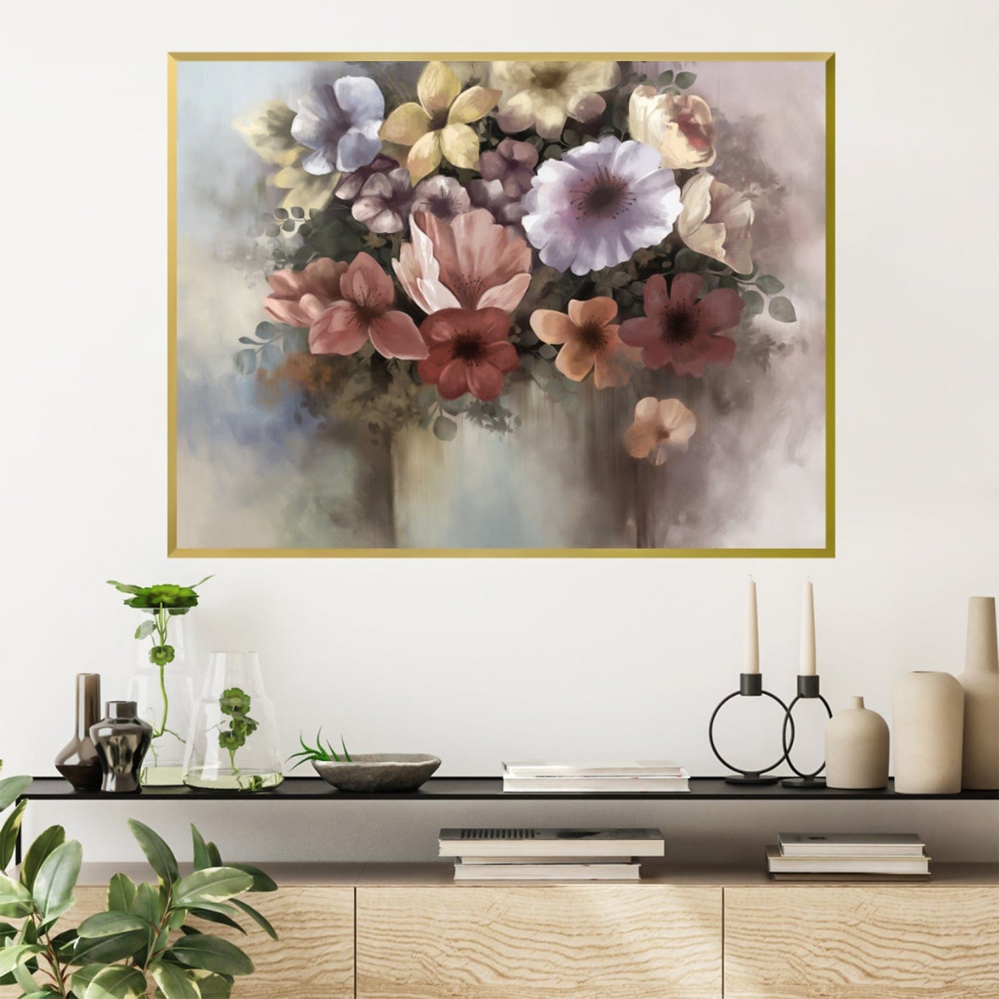 Vibrant Floral Bouquet Oil Painting for Elegant Home D√©cor