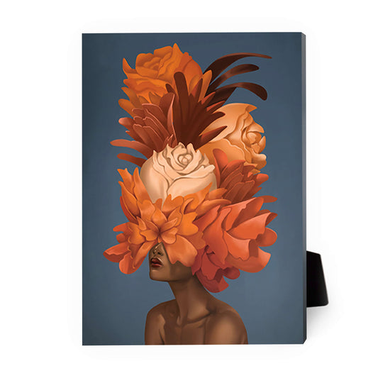 Bold Floral Elegance: Empowered Woman Oil Painting for Inspiring Home Decor