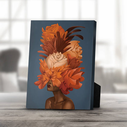 Bold Floral Elegance: Empowered Woman Oil Painting for Inspiring Home Decor
