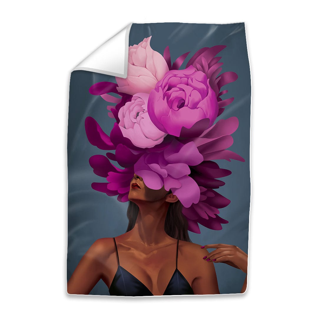 Floral Elegance: Empowered Woman Oil Painting for Modern Decor