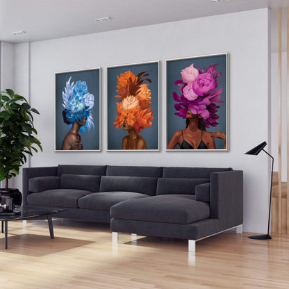Vibrant Floral Portraits of Empowered Women in Oil Painting