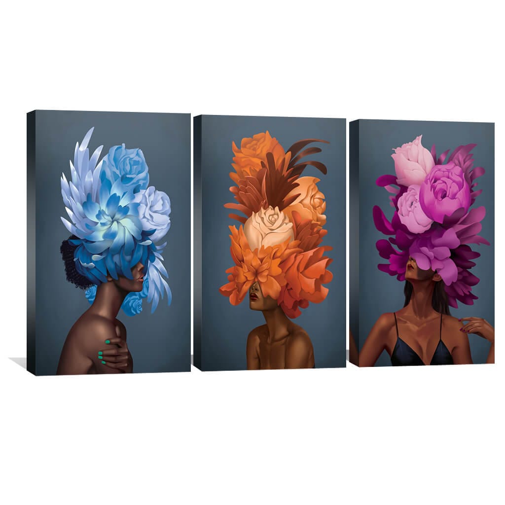 Vibrant Floral Portraits of Empowered Women in Oil Painting
