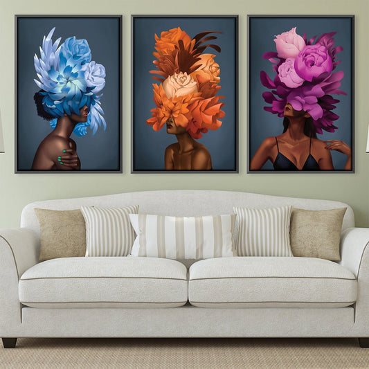 Vibrant Floral Portraits of Empowered Women in Oil Painting