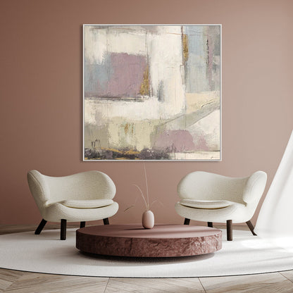 Abstract Serenity: Contemporary Oil Painting with Soft Pastels for Modern Decor