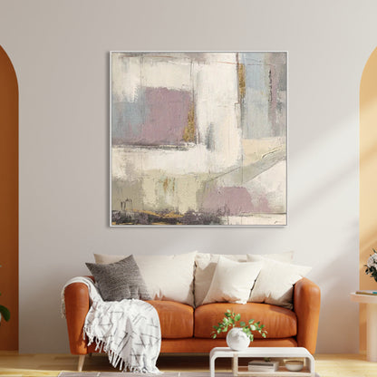 Abstract Serenity: Contemporary Oil Painting with Soft Pastels for Modern Decor