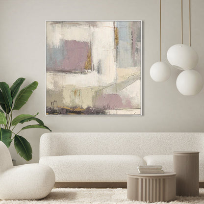 Abstract Serenity: Contemporary Oil Painting with Soft Pastels for Modern Decor