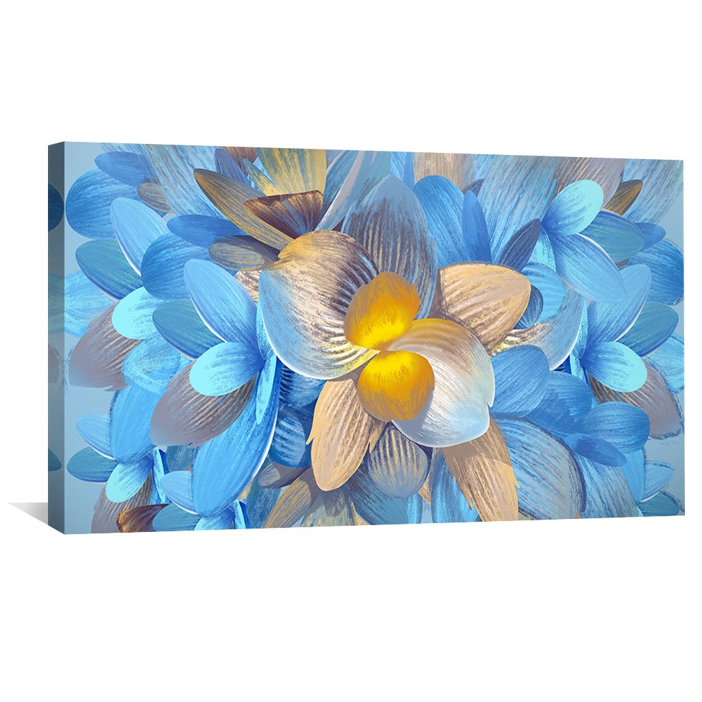 Vibrant Blue Floral Oil Painting for Modern Home Decor