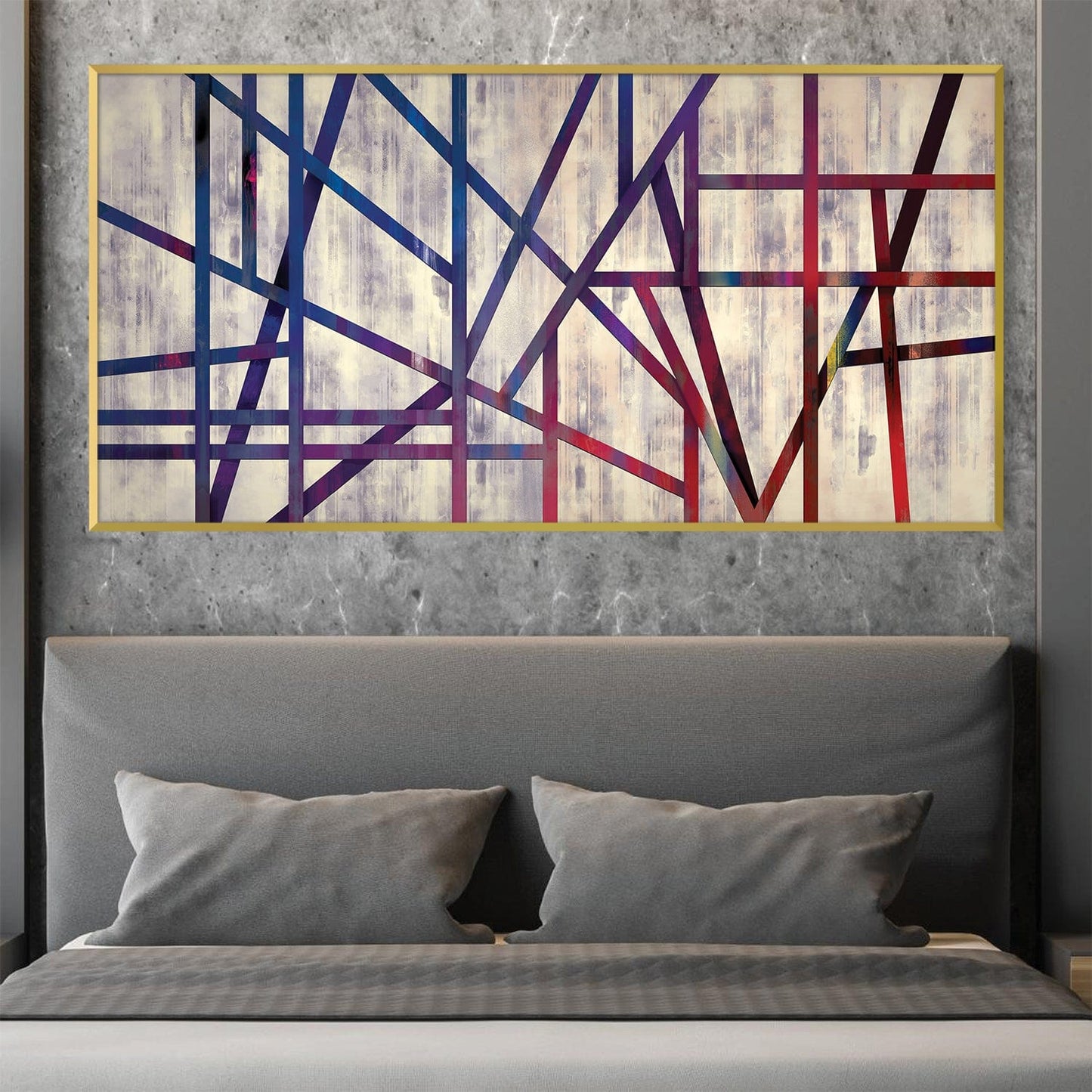 Abstract Lines Oil Painting - Modern Art for Contemporary Home Decor