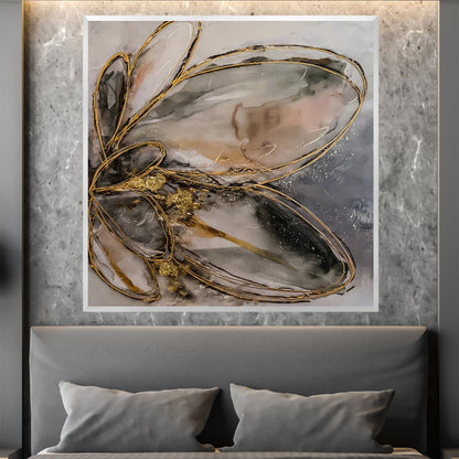 Elegant Abstract Flower Oil Painting for Modern Home Decor