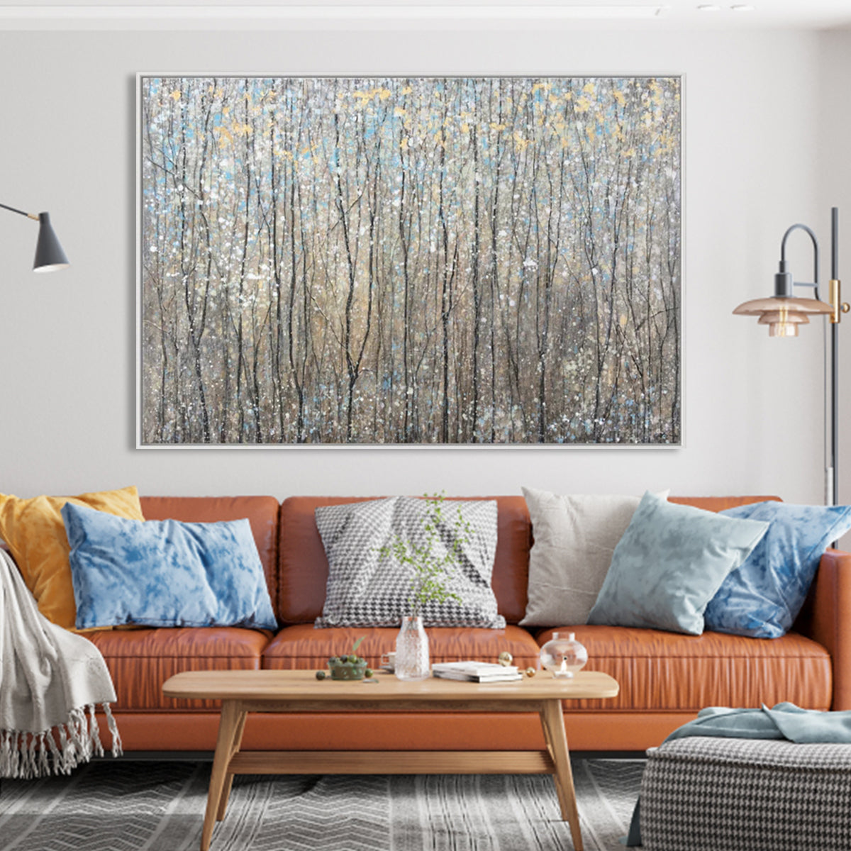 Tranquil Forest Whisper: Elegant Oil Painting for Serene Home Decor