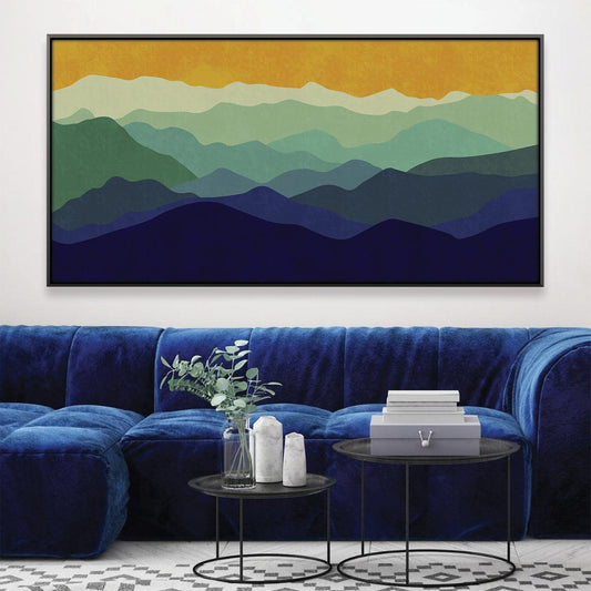 Serene Mountain Landscape Oil Painting for Modern Home Décor