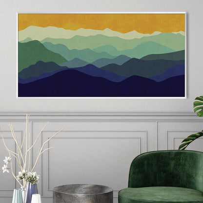 Serene Mountain Landscape Oil Painting for Modern Home Décor