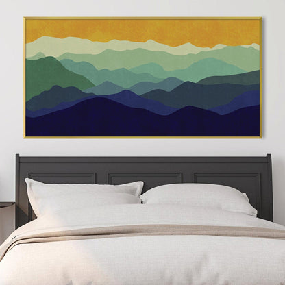 Serene Mountain Landscape Oil Painting for Modern Home Décor