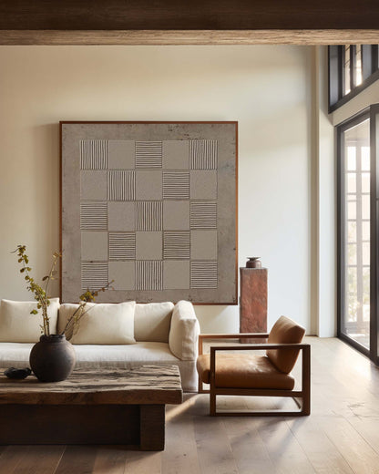 Elegant Wabi-Sabi Minimalist Oil Painting for Modern Home Decor