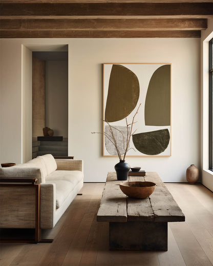 Contemporary Geometric Abstract Oil Painting for Modern Home Decor
