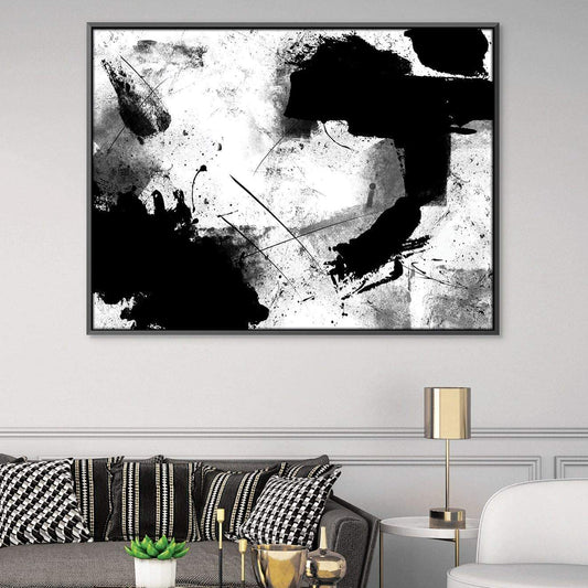 Abstract Black and White Emotion Canvas Art for Elegant Home Decor