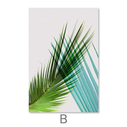 Tropical Leaves Oil Painting for Modern Home Décor