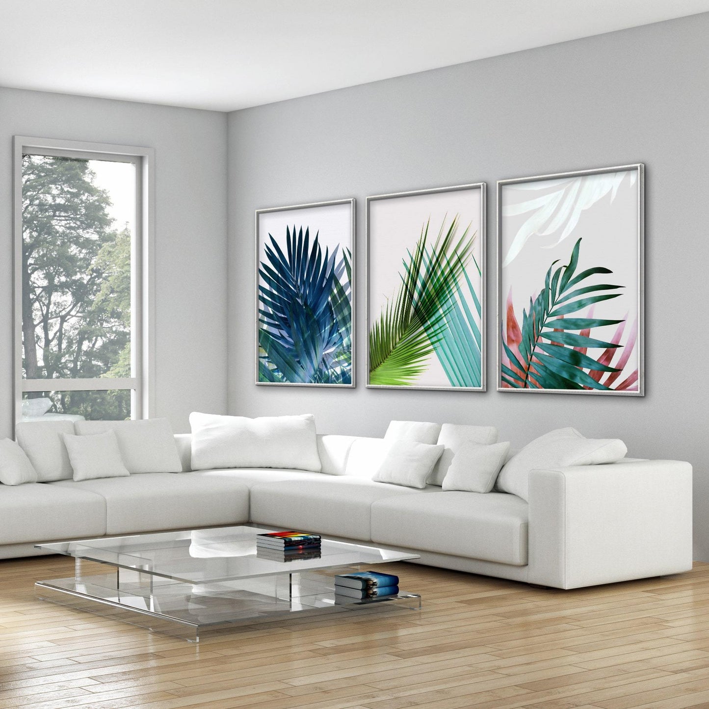 Tropical Leaves Oil Painting for Modern Home Décor