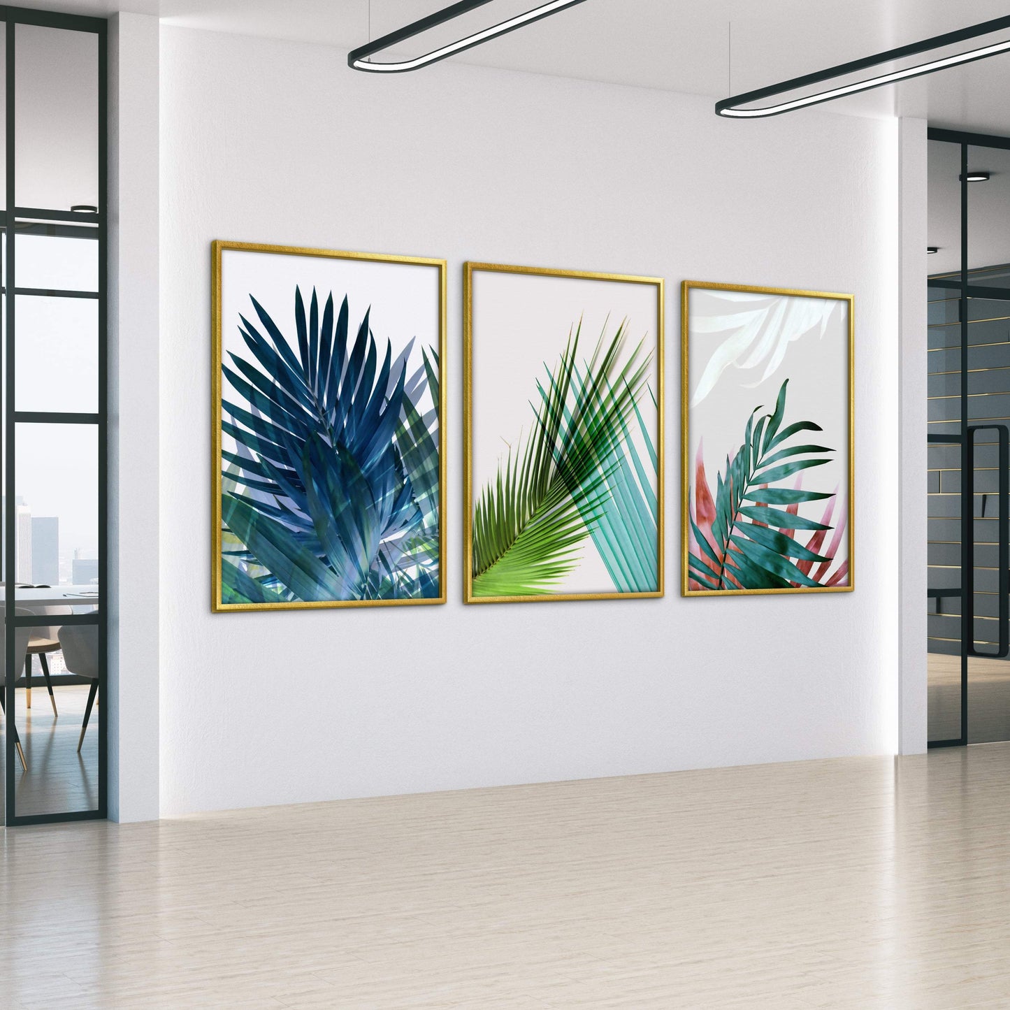 Tropical Leaves Oil Painting for Modern Home Décor