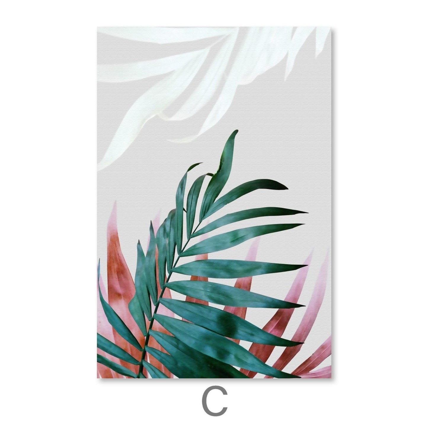 Tropical Leaves Oil Painting for Modern Home Décor