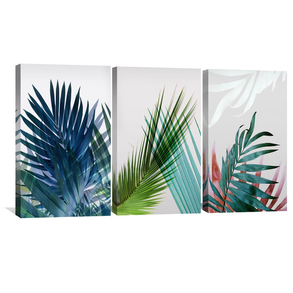 Tropical Leaves Oil Painting for Modern Home Décor