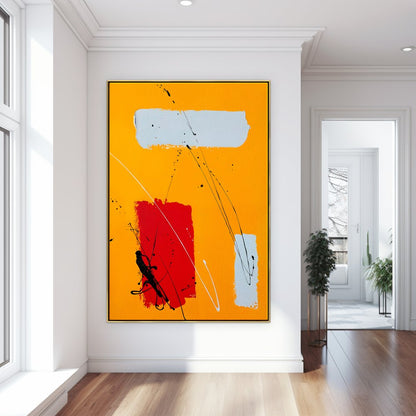 Vibrant Abstract Oil Painting in Bold Colors for Modern Home Decor