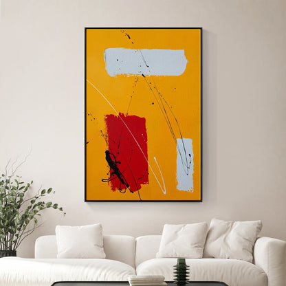 Vibrant Abstract Oil Painting in Bold Colors for Modern Home Decor