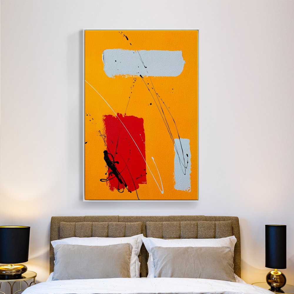 Vibrant Abstract Oil Painting in Bold Colors for Modern Home Decor