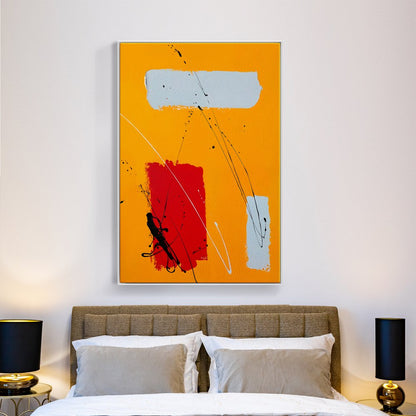 Vibrant Abstract Oil Painting in Bold Colors for Modern Home Decor