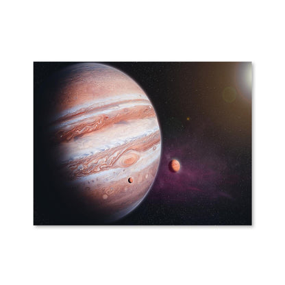 Galactic Elegance: Stunning Oil Painting of Jupiter and Its Moons