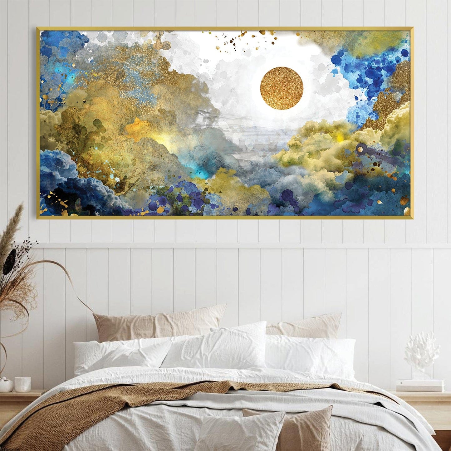 Radiant Sunlight Abstract Oil Painting for Modern Home Decor