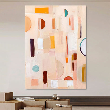 Abstract Geometric Oil Painting for Modern Home Decor and Art Lovers