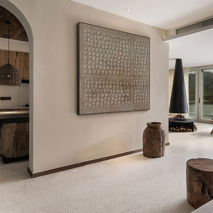 Rustic Wabi-Sabi Oil Painting for Modern Minimalist Home Décor