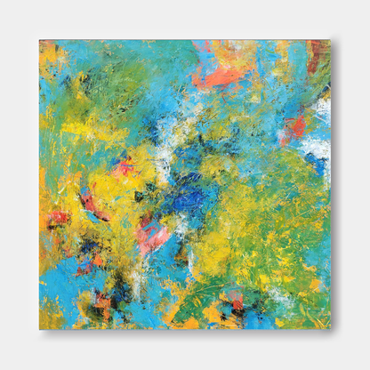 Colorful Abstract Oil Painting on Canvas - Modern Wall Art for Home Decor