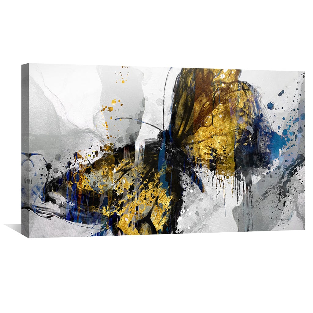 Abstract Gold Butterfly Oil Painting for Modern Home Decor