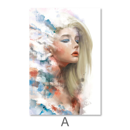 Abstract Elegance: Ethereal Women in Colorful Dreamscape Oil Painting
