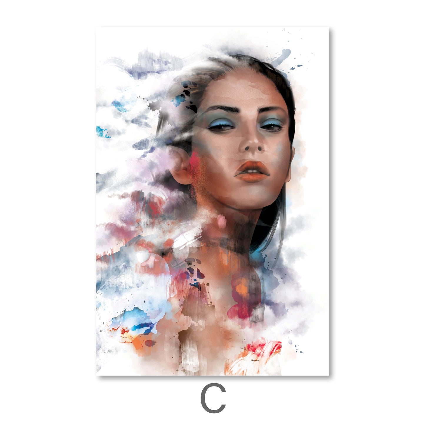 Abstract Elegance: Ethereal Women in Colorful Dreamscape Oil Painting