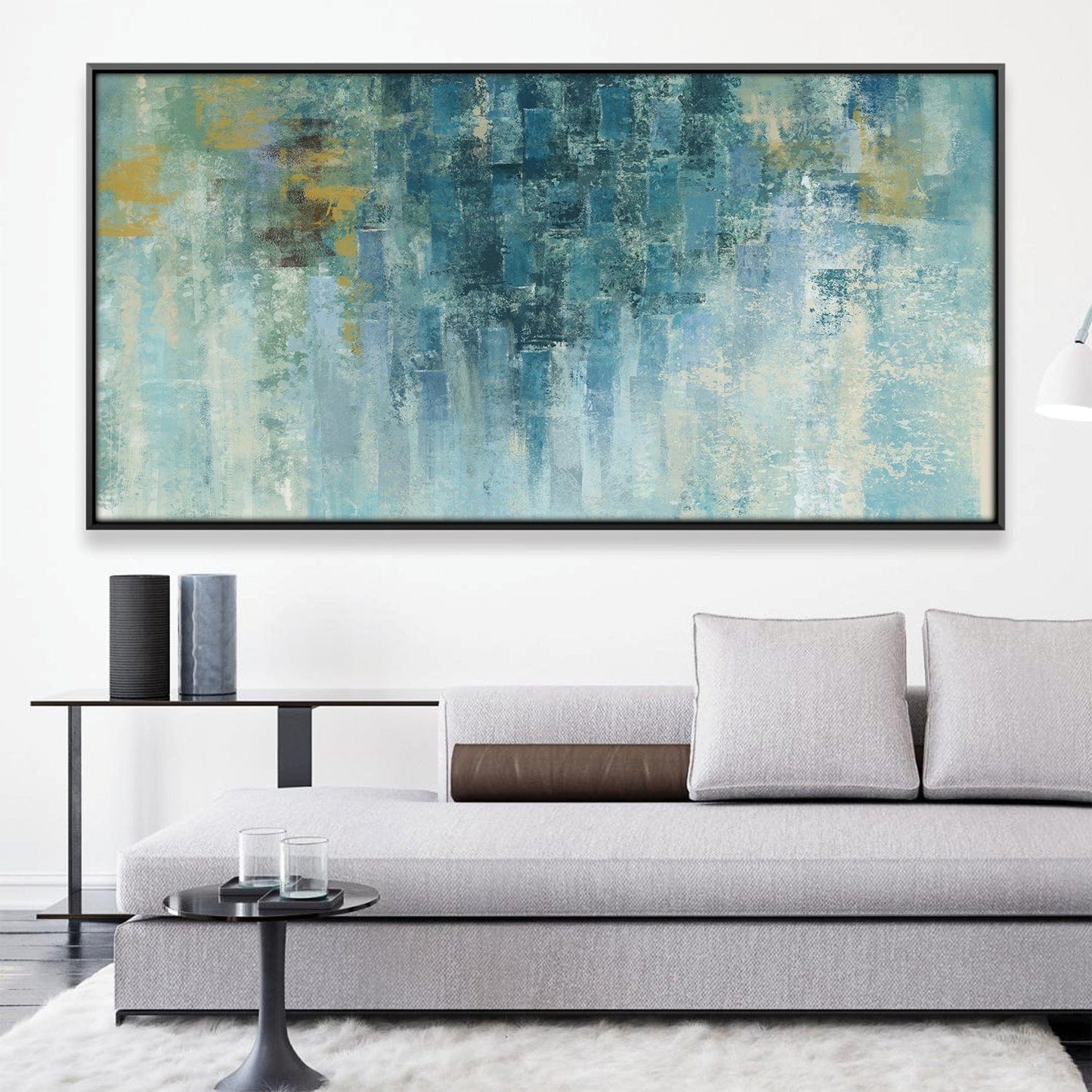 Tranquil Blue Abstract Oil Painting for Modern Home Décor